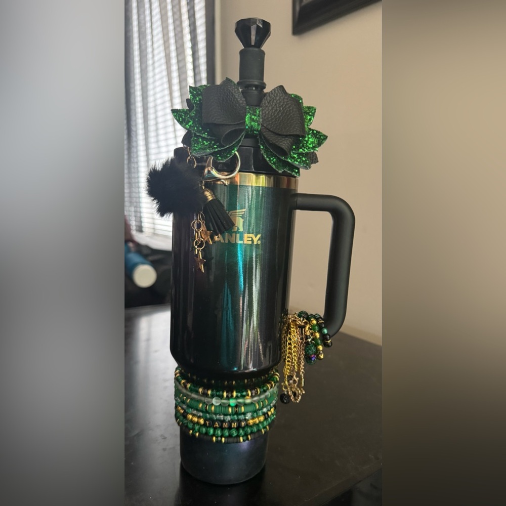 NEW 40 oz Wicked for Good Stanley Travel Mug with Black Handle and Gold Accents